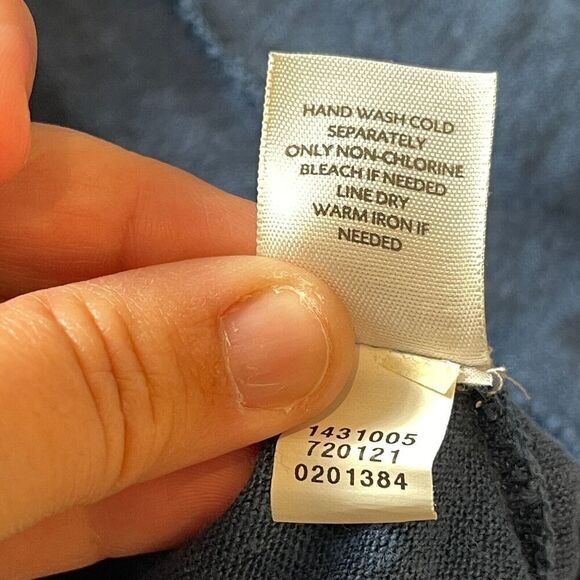 J Jill Sweater Women Med Blue Love Linen Lagenlook Open Cardigan Work Office - Picture 7 of 9